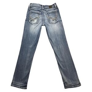 BKE Conner Straight Jeans Girls 14 Blue Medium Wash Stretch Denim Adjustable